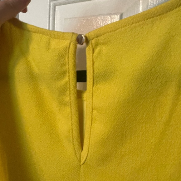 NWT yellow small sheath shirt dress boutique scalloped summer wedding - Picture 8 of 9